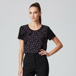 RED VALENTINO short sleeve floral top extra small